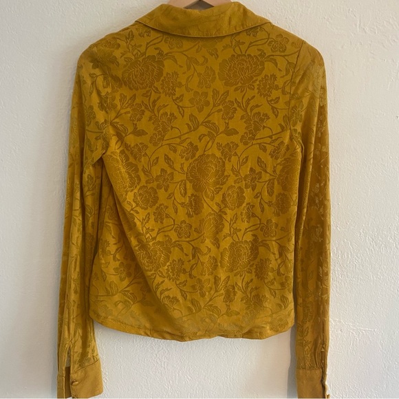 Maeve Lydia Wickeltop Gold Long Sleeve Wrap Blouse - Picture 8 of 8